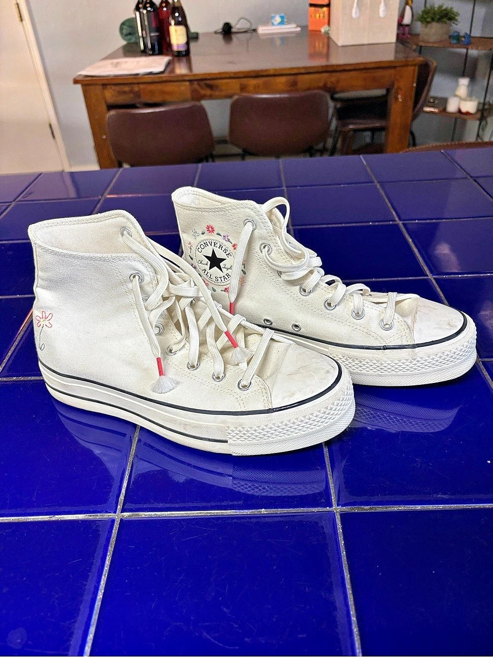 Converse Chuck Taylor All Star Floral High Top Sneakers White US 9